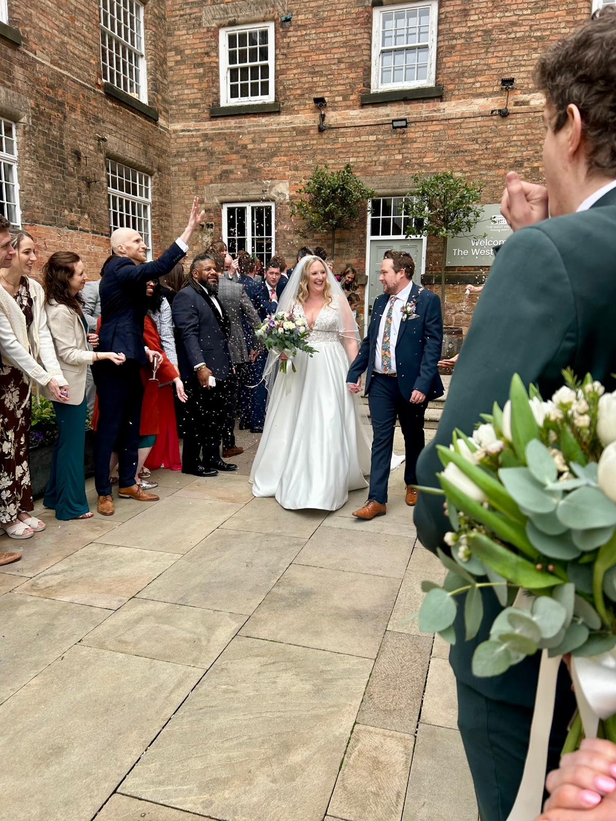 Carly and Dom on their wedding day